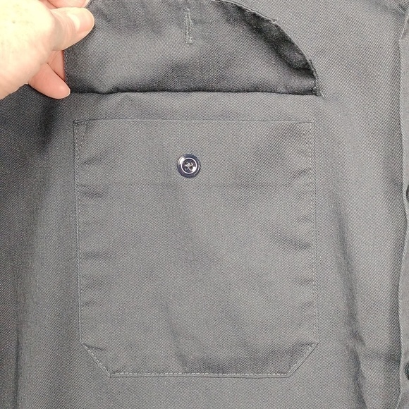 Dickies navy blue long sleeve button down shirt size medium - Picture 3 of 10